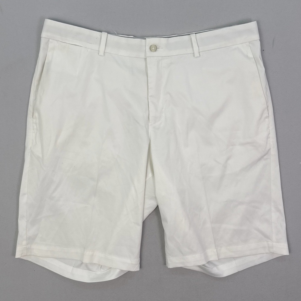 Nike Golf Dri-FIT Standard Fit Shorts Mens 35 White Flat Front Performance